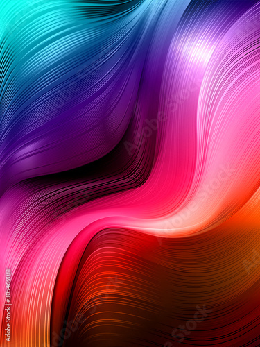 Abstract geometric gradient background of dynamic shapes of moving fluid flows