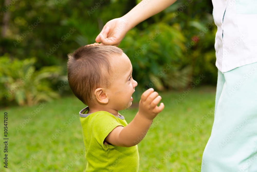 Happy Toddler Boy Learning to Walk Happy Toddler Boy Learning to Walk