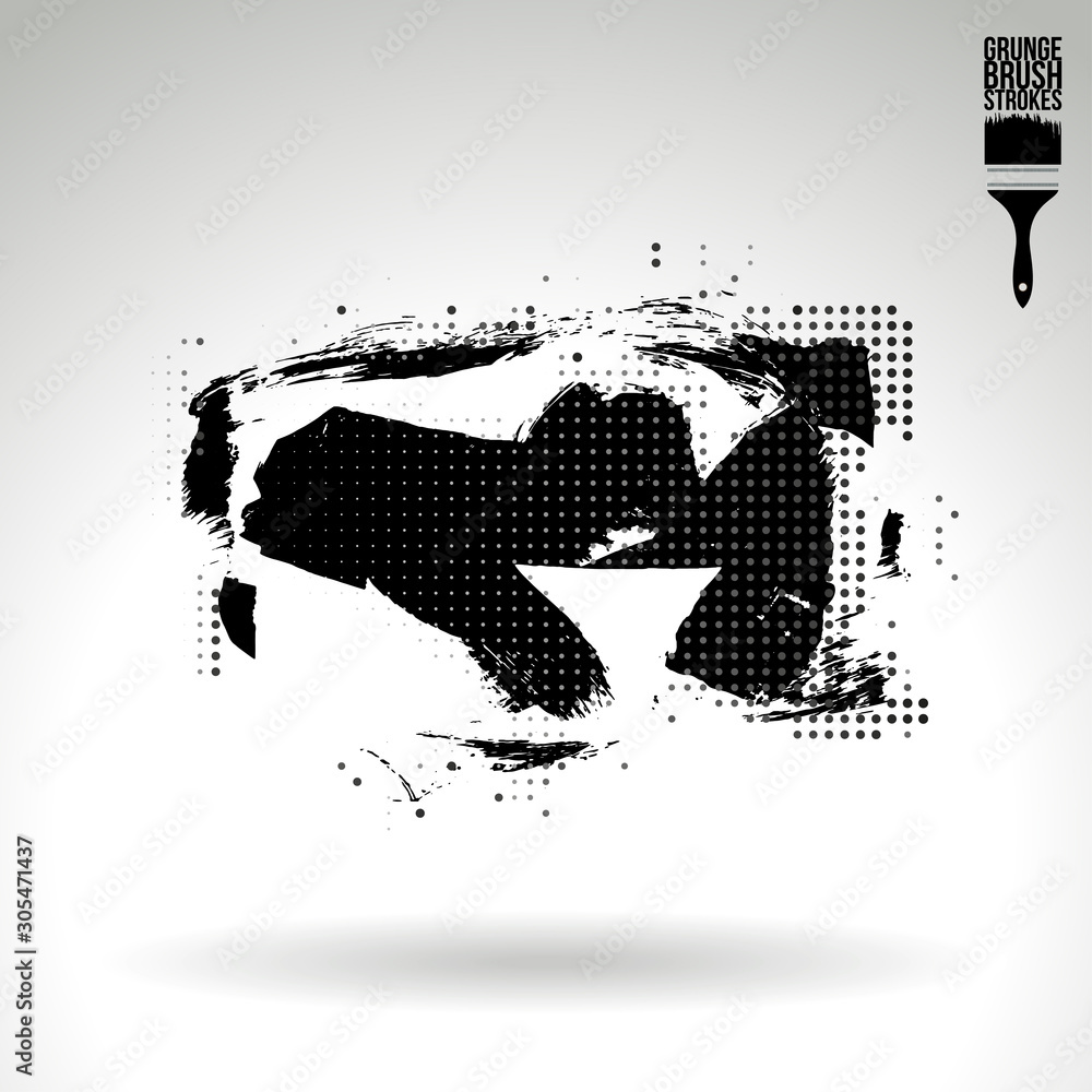 Fototapeta premium Black brush stroke and texture. Grunge vector abstract hand - painted element. Underline and border design.