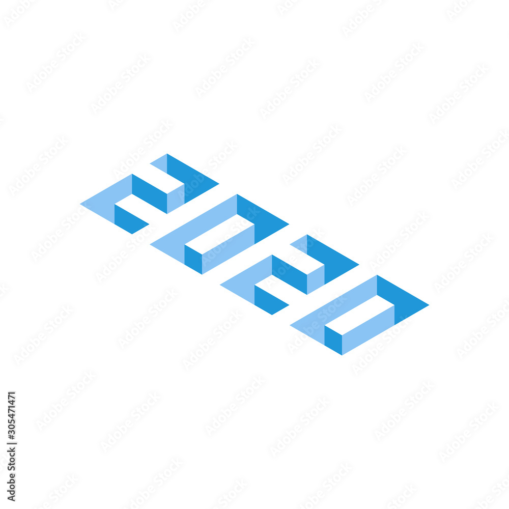 New Year 2020 isometric background. Vector New Year 2020 isometric background. Vector
