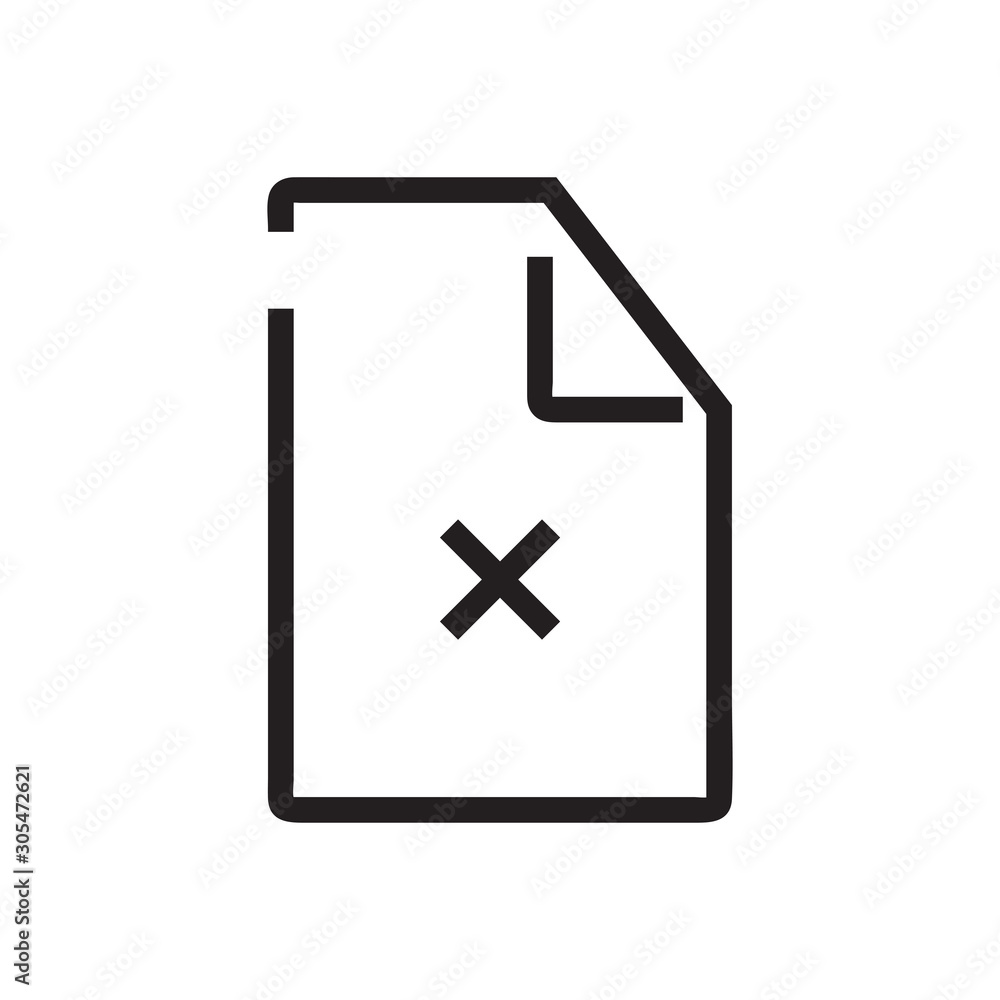 Obraz premium Black line Paper icon isolated on white background. Document, page, office concept. Vector Illustration