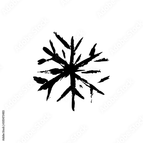 Isolated hand drawn snowflake