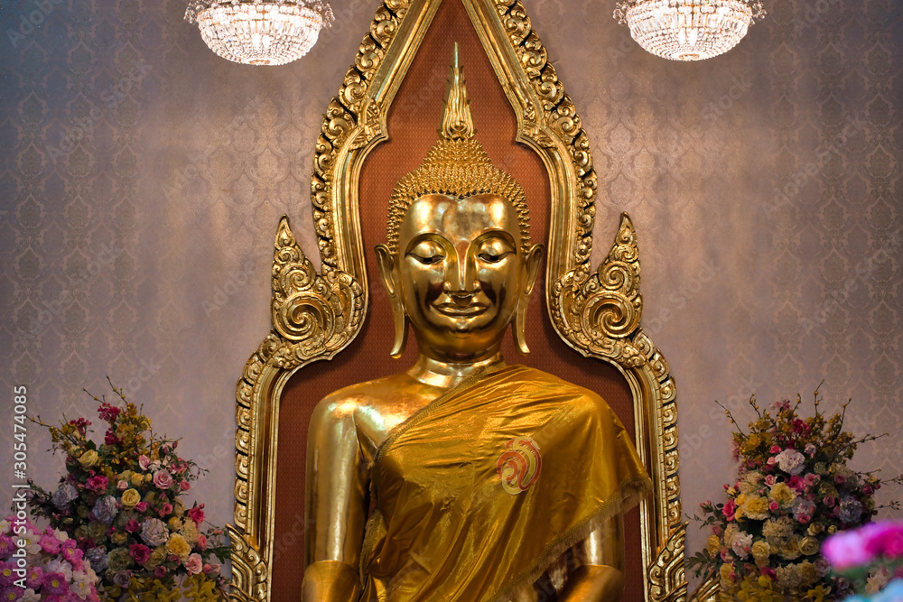 The real Golden Buddha Statue in Wat Traimit Buddhist Temple