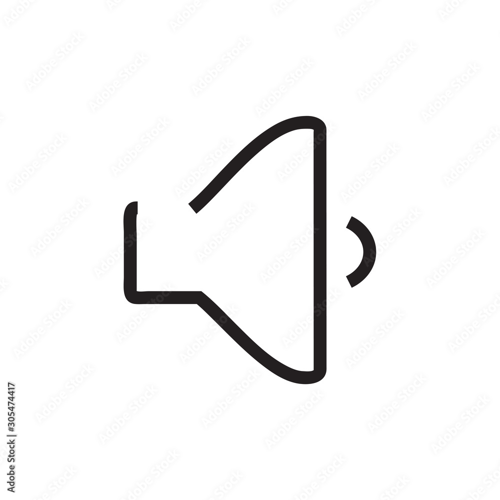 Black line Sound icon isolated on white background. Audio, speaker, volume concept. Vector Illustration Black line Sound icon isolated on white background. Audio, speaker, volume concept. Vector Illustration