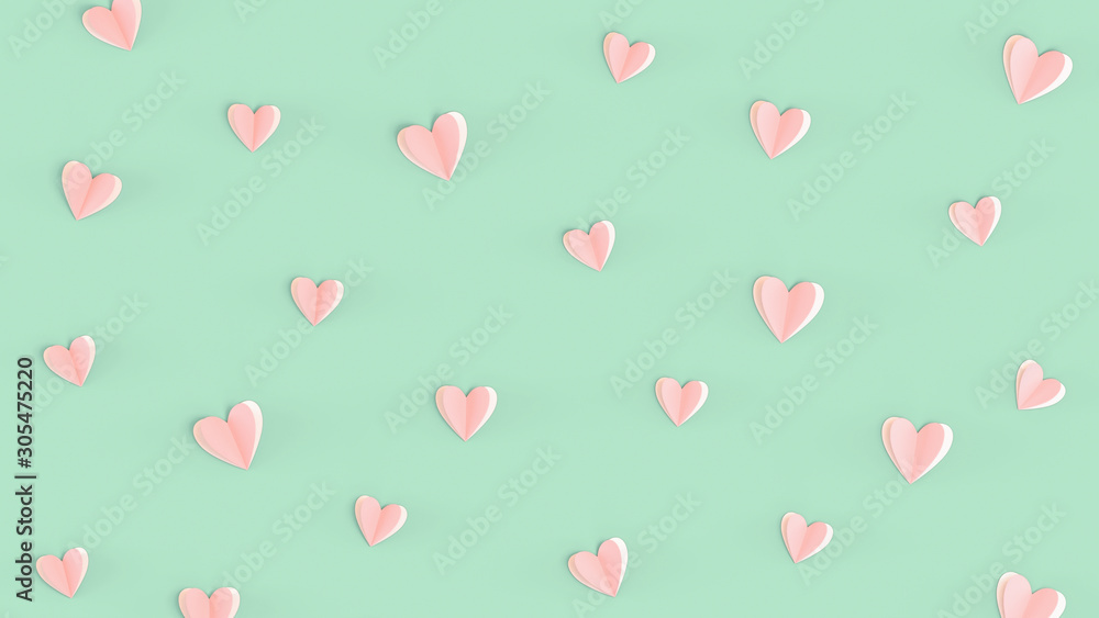 Romantic Pink Hearts Minimalist Background