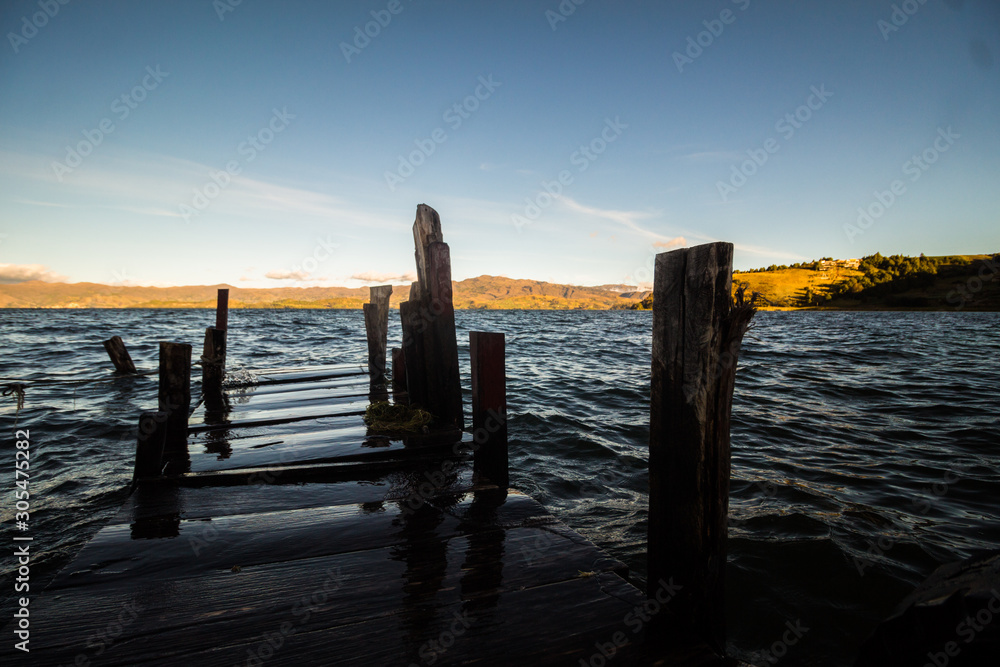 Fototapeta premium Paisaje Lago, Boyacá, Colombia