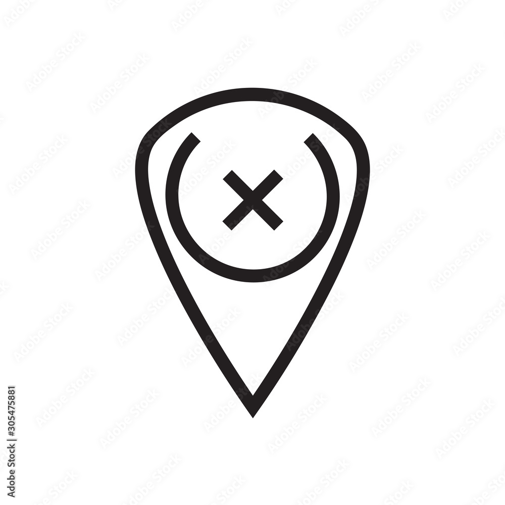 Black line Location icon isolated on white background. Pin, map concept. Vector Illustration Black line Location icon isolated on white background. Pin, map concept. Vector Illustration