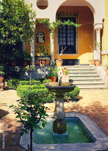 Traditional Spanish courtyard photo