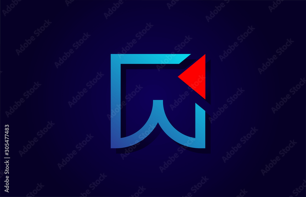red and blue letter W alphabet logo design icon for business red and blue letter W alphabet logo design icon for business