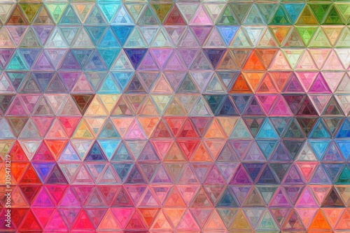 Vintage style old fashion colors triangle mosaic background.