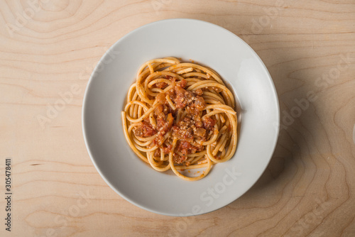 Piatto di spaghetti al ragù