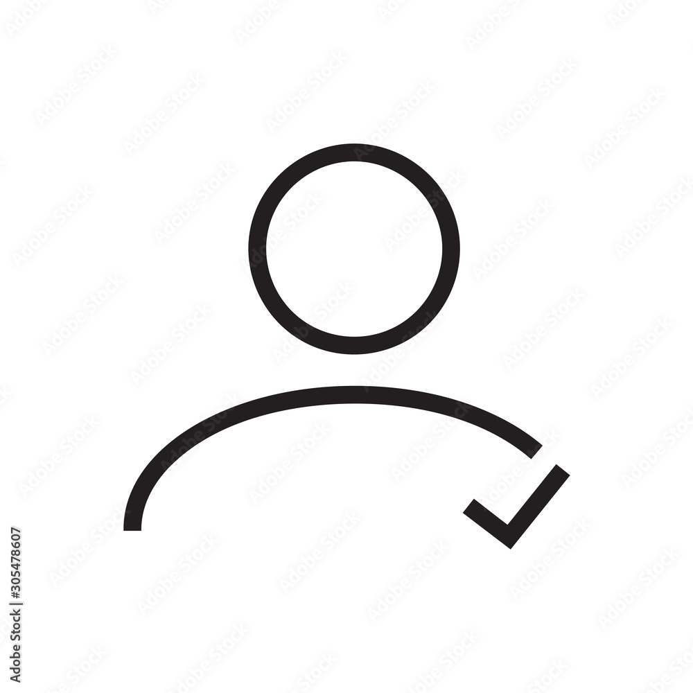 Black line User icon isolated on white background. Human, business concept. Vector Illustration Black line User icon isolated on white background. Human, business concept. Vector Illustration