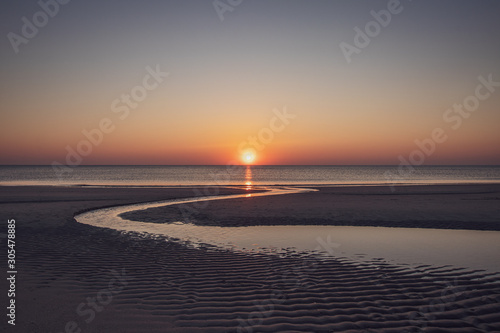 Sonnenuntergang am Strand beim Roten Kliff auf der Insel Sylt