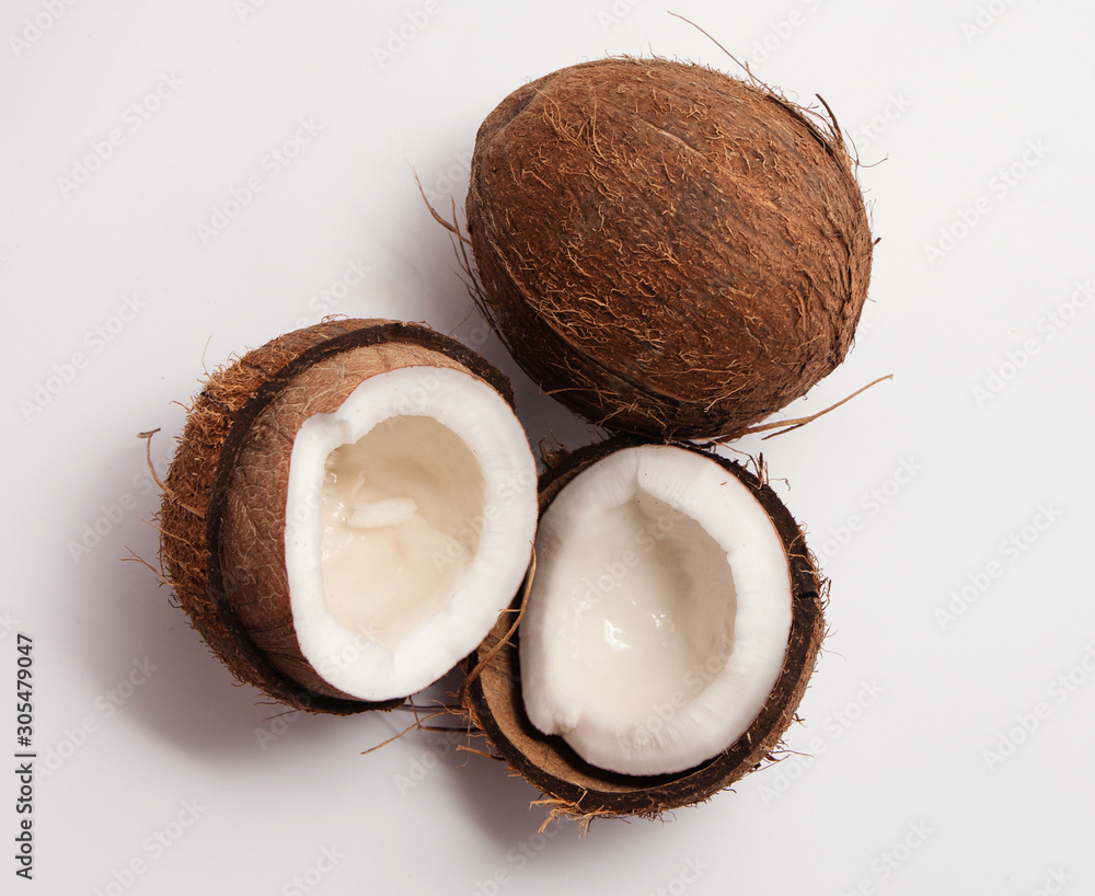 Three coconuts close-up Three coconuts close-up
