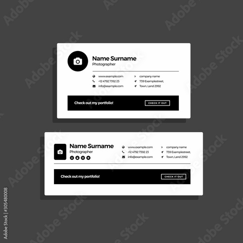 Corporate Email Signature Design Photographer Minimal