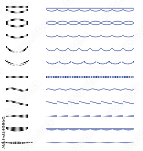 stitch embroidery pattern brush elements colorable by stroke color