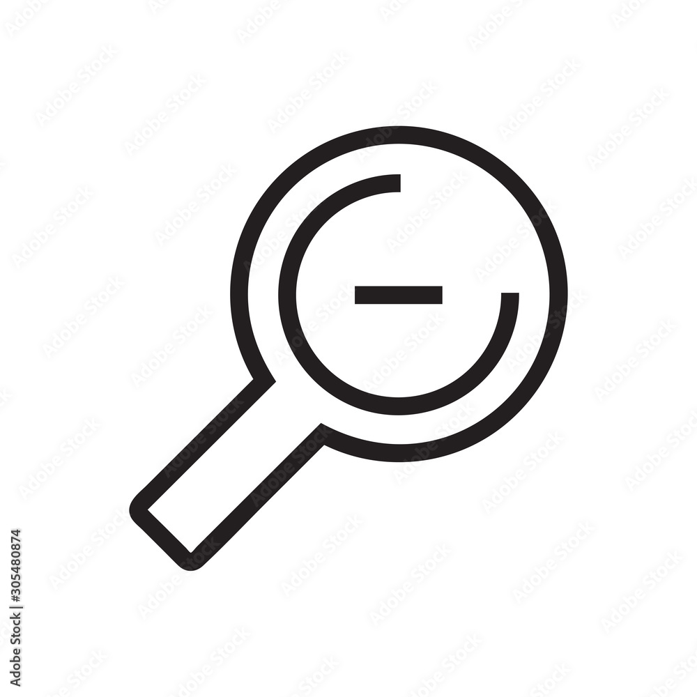 Black line Zoom icon isolated on white background. Research, web concept. Vector Illustration Black line Zoom icon isolated on white background. Research, web concept. Vector Illustration