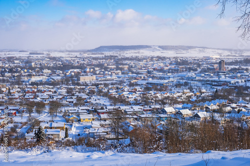 View of a city in winter