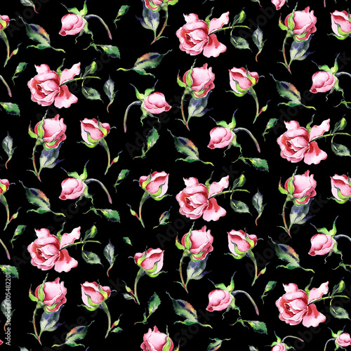 Seamless watercolor pattern tender roses-1.jpg © Irina Chekmareva