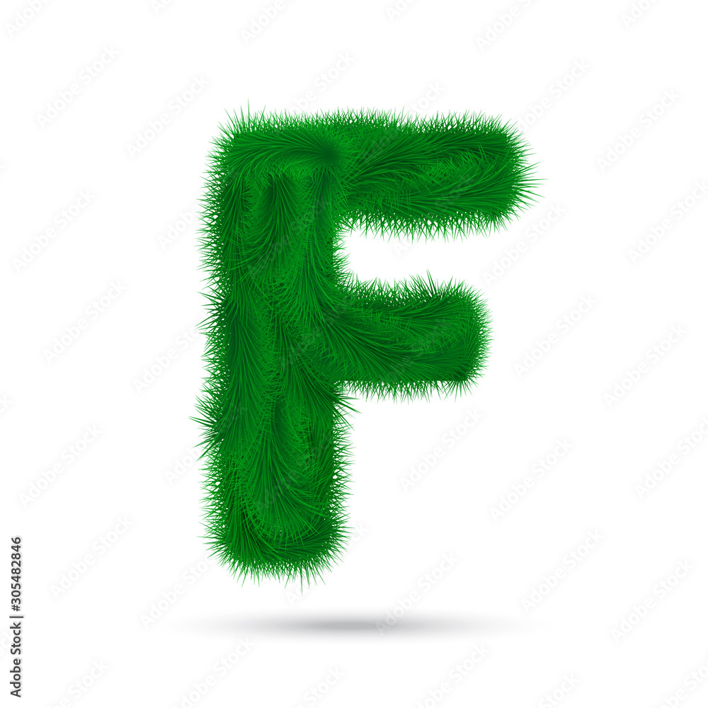 Decorative letter of fir tree isolated on white. Decorative letter of fir tree isolated on white.