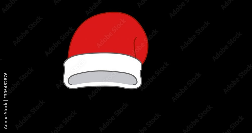 Animation of a happy Santa Claus hat. Including alpha channel Animation of a happy Santa Claus hat. Including alpha channel