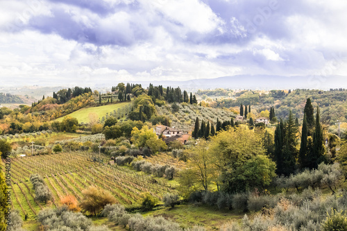 Tuscany landscape in Italy.