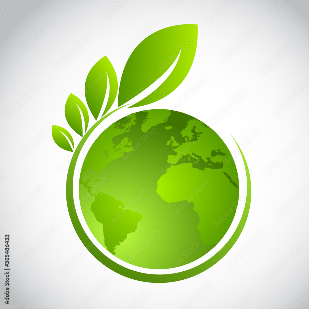 Green earth concept with leaves,vector illustration