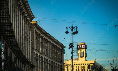 City clock and central street photo