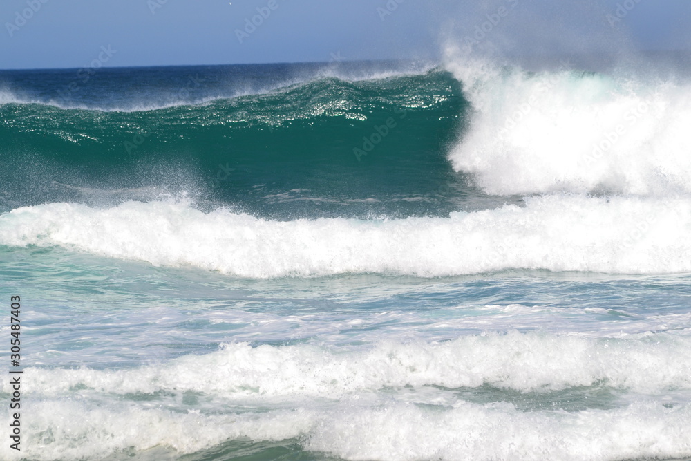 crashing waves and surf