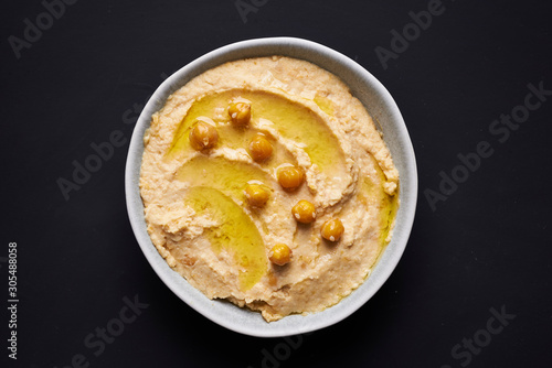 plate of hummus and vegetables