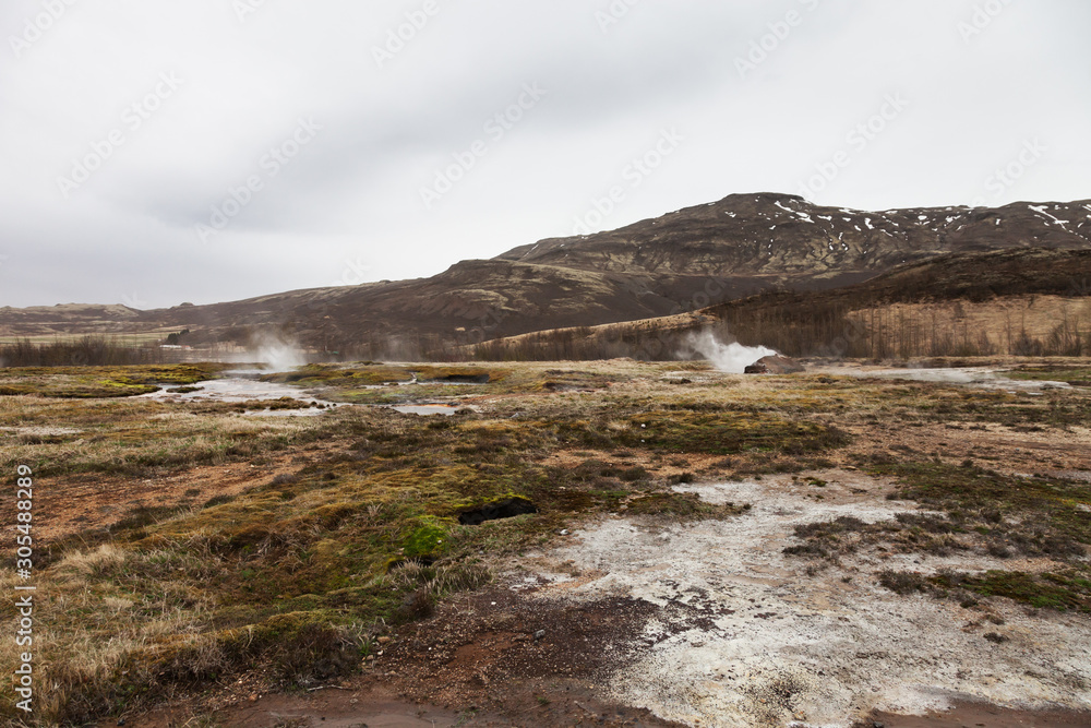 Beautiful dramatic multicolored spring landscape of Iceland