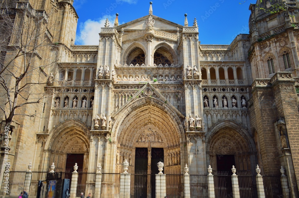 Portal of Forgiveness (Puerta del Perdón) of the Primate Cathedral of Saint Mary of Toledo, Spain 