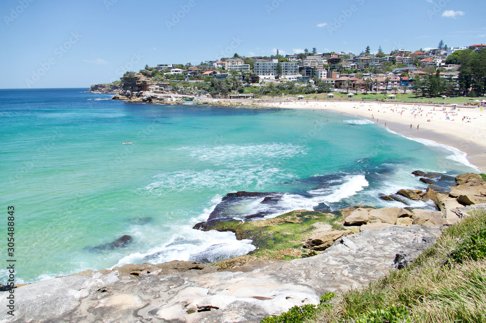 Fototapeta premium Bondi Beach in Sydney, Australia. Idyllic beach in the eastern suburbs of Sydney.