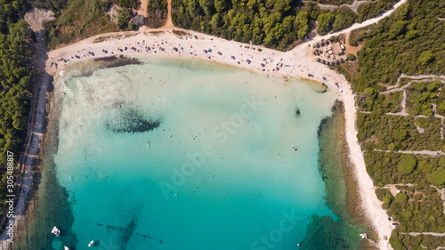 Aerial view of transparent water at Sakarun beach, Dugi Otok island, Croatia. photo