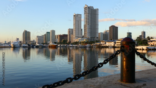 The beautiful skyline of Manila bay at sunset, The Philippines