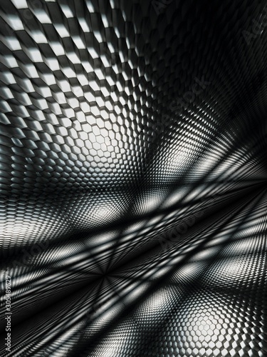 Abstract perspective 3d background with hexagonal geometric shapes.