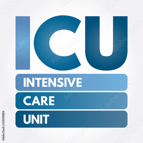 ICU - Intensive Care Unit acronym, medical concept background