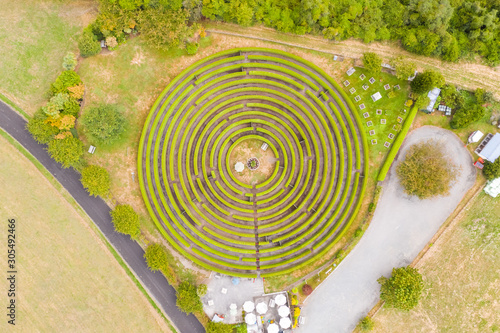 Aerial view above gigantic Maze at Rotorua, New Zealand. photo