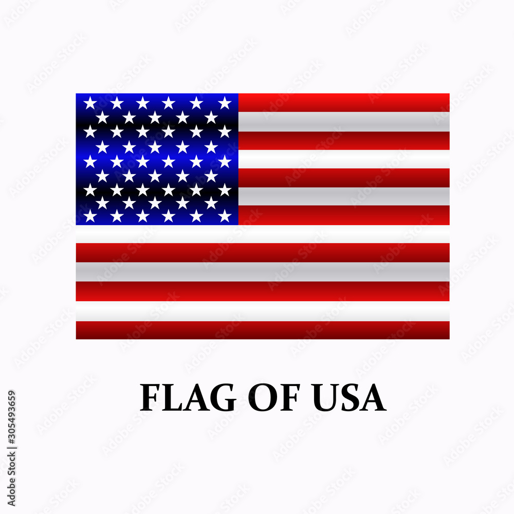 Bright banner with flag of USA. Made in USA sticker. Happy America day button. Illustration with white background. Bright banner with flag of USA. Made in USA sticker. Happy America day button. Illustration with white background.