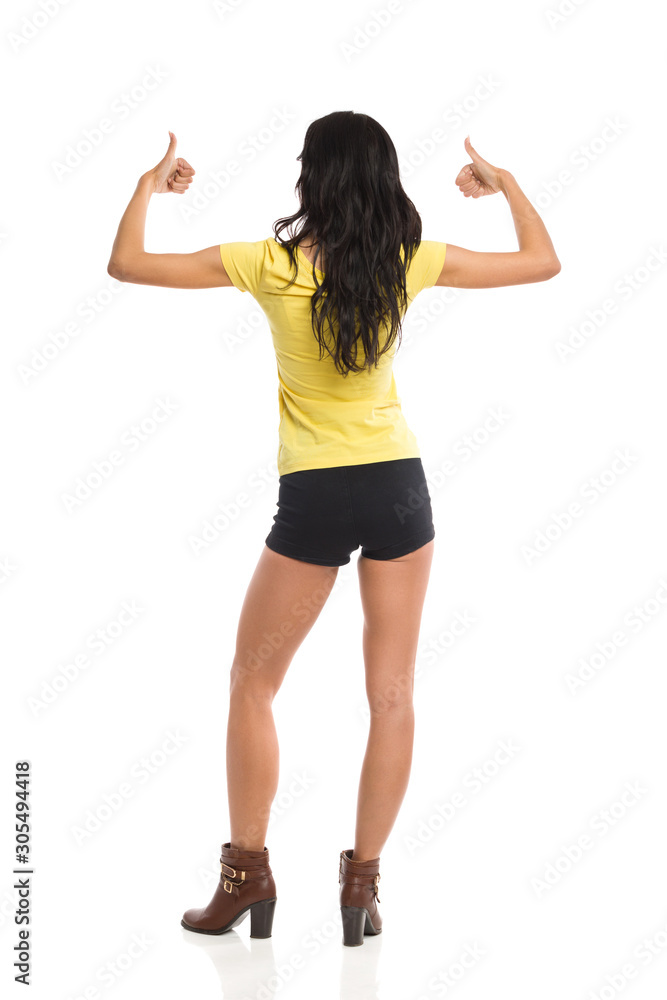 young woman in black dress
