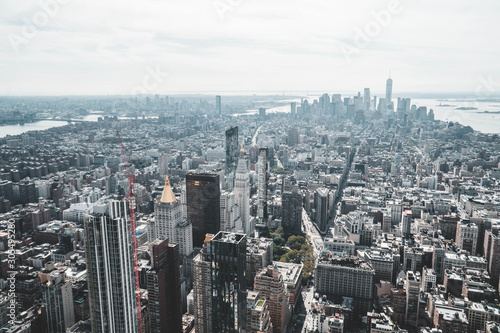 aerial view of manhattan