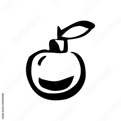 Perfume fragrance bottle sketch on white background