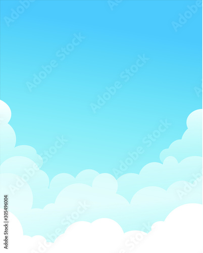 sky and cloud background, blue background, vector illustration, cloud background.
