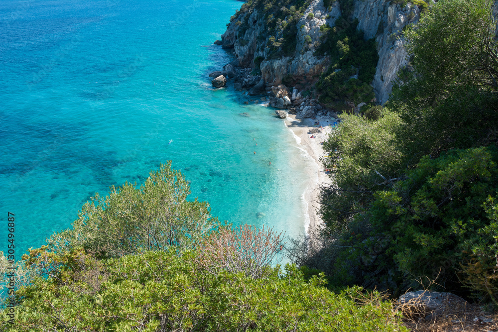 Cristal clear waters in the sardinia bay