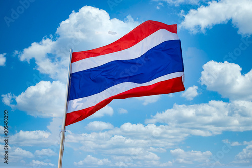 Kingdom of Thailand flag, Thailand flag is waving with wind