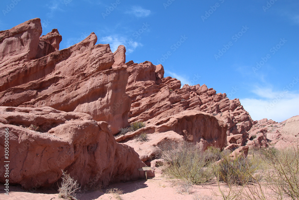 Fototapeta premium Sublime landscape of red rocks, Quebrada de las Conchas, Argentina