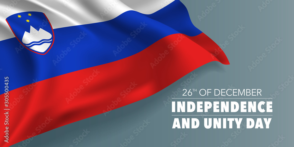 Slovenia independence and unity day greeting card, banner with template text vector illustration Slovenia independence and unity day greeting card, banner with template text vector illustration