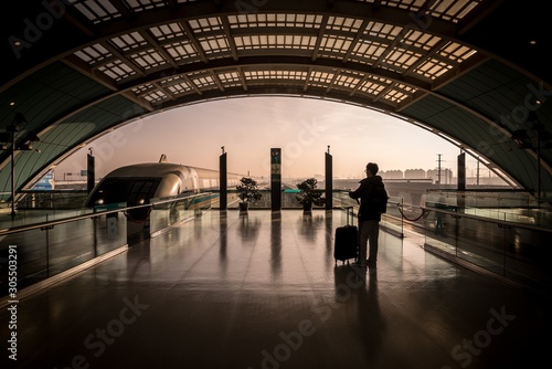 Canvas Print Shanghai Maglev high speed train station, China