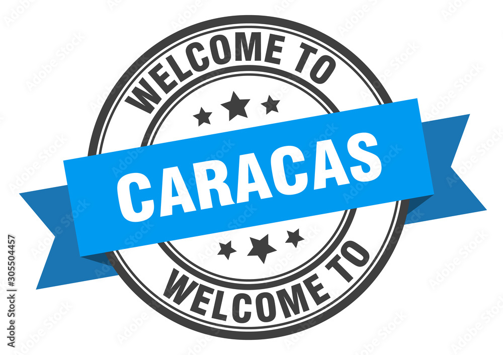 Fototapeta premium Caracas stamp. welcome to Caracas blue sign