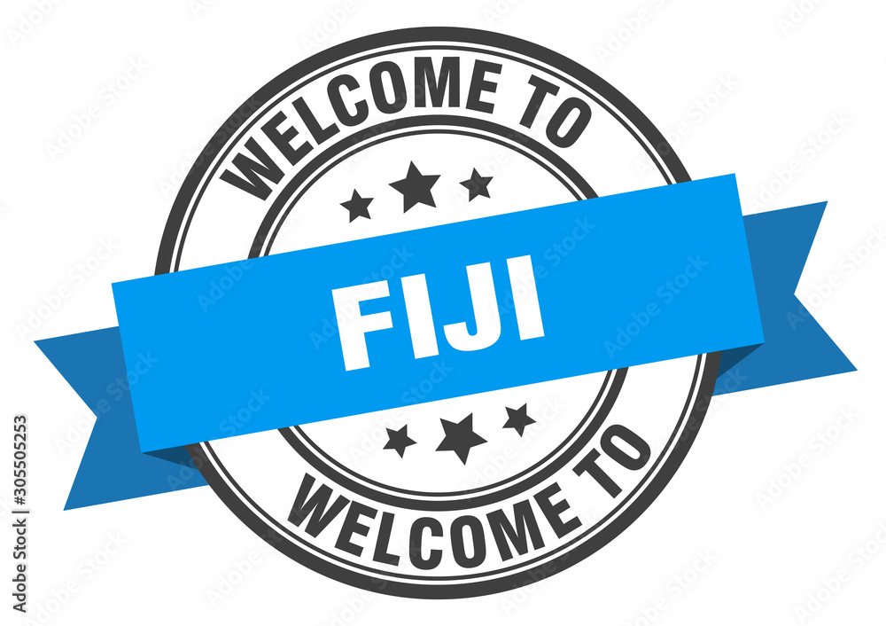 Fototapeta premium Fiji stamp. welcome to Fiji blue sign